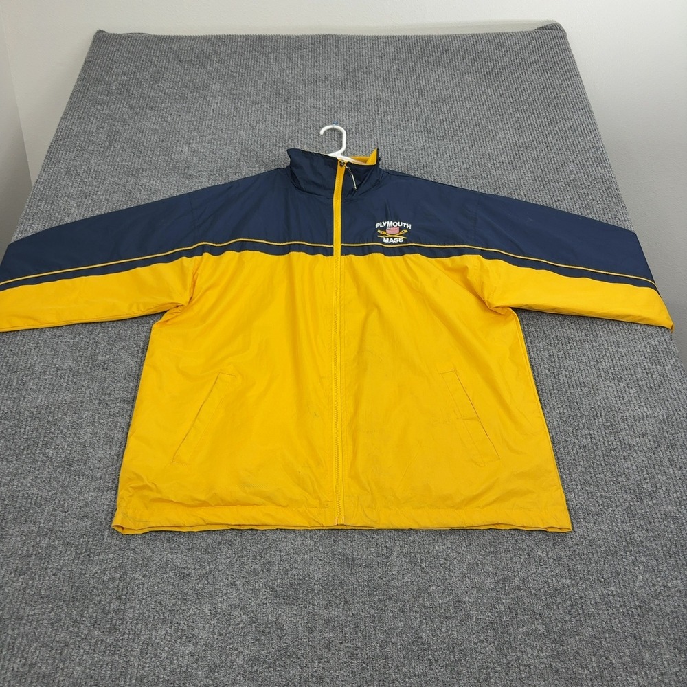 Plymouth Mass Ritchie's Sportswear Jacket Mens‎ XL Yellow Polyester Colorblock